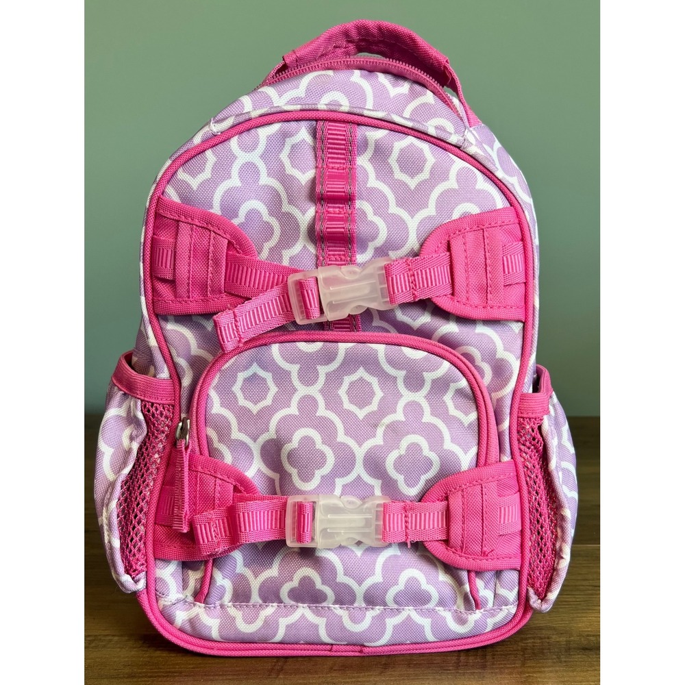 Pottery Barn Kids Backpack Pink Purple Trellis Small School Bag Preschool 12in